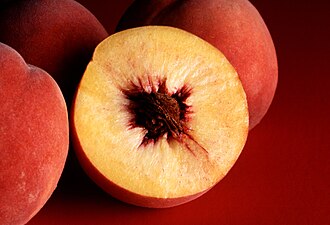 Autumn Red peaches — illustrative photo